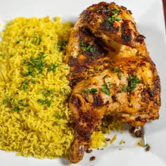 Charred Half Chicken.
